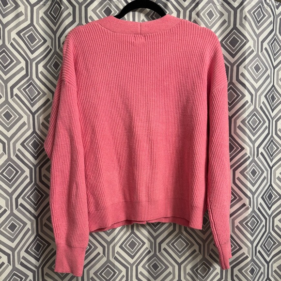 Pink Cardigan Sweater with Heart Detail - Picture 5 of 5